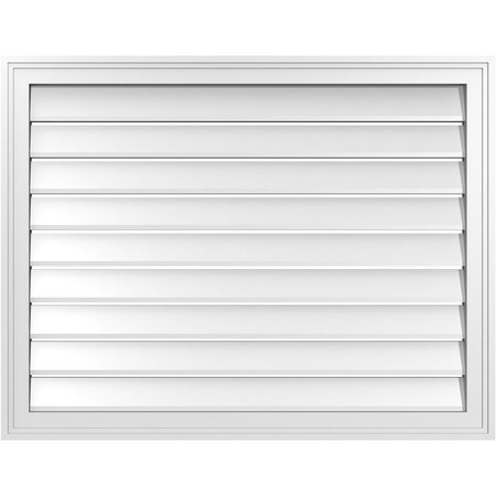 Ekena Millwork Vertical Surface Mount PVC Gable Vent: Functional, w/ 2"W x 1-1/2"P Brickmould Frame, 36"W x 28"H GVPVE36X2802SF